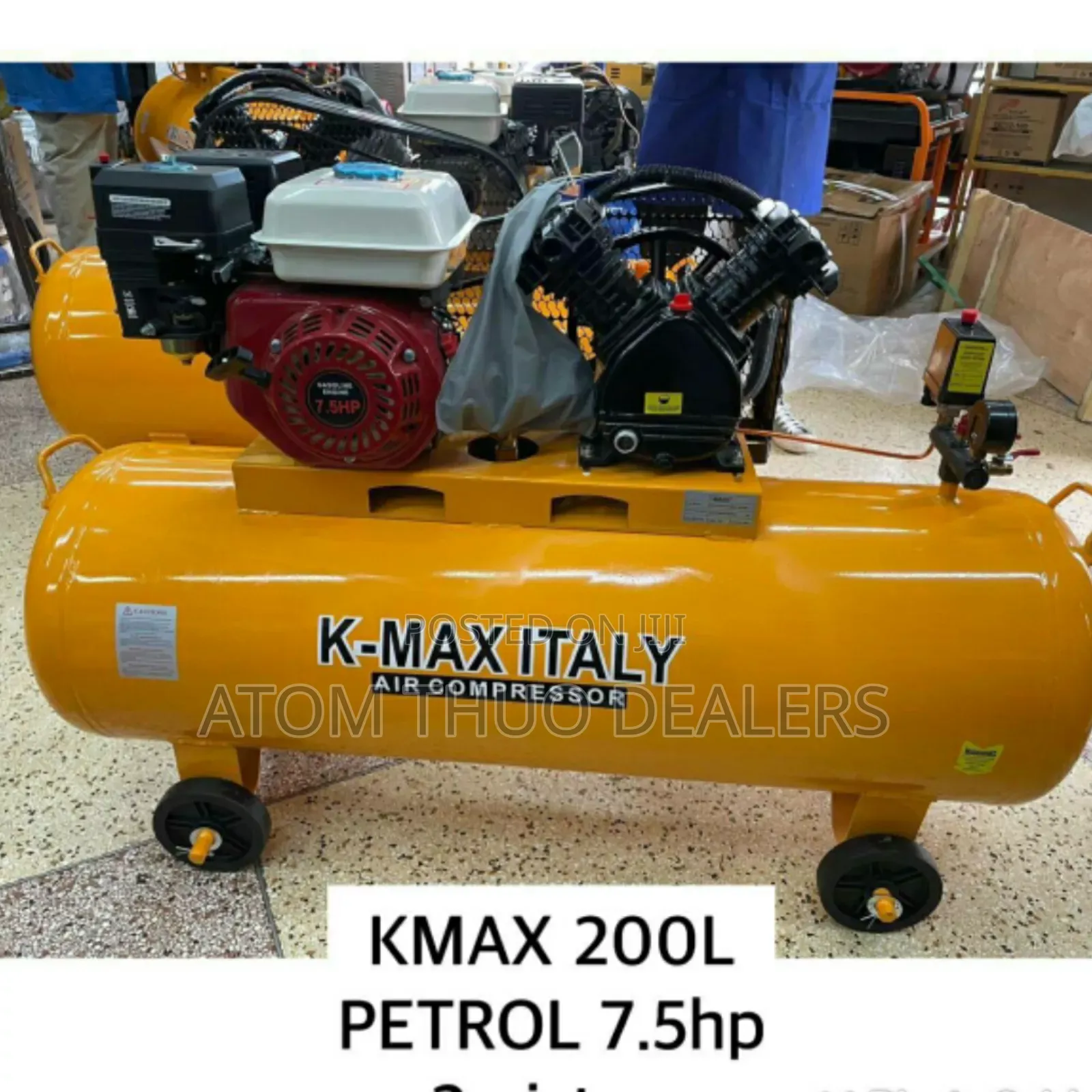 KMAX 200L Petrol 7.5hp 2 Piston Air Compressor