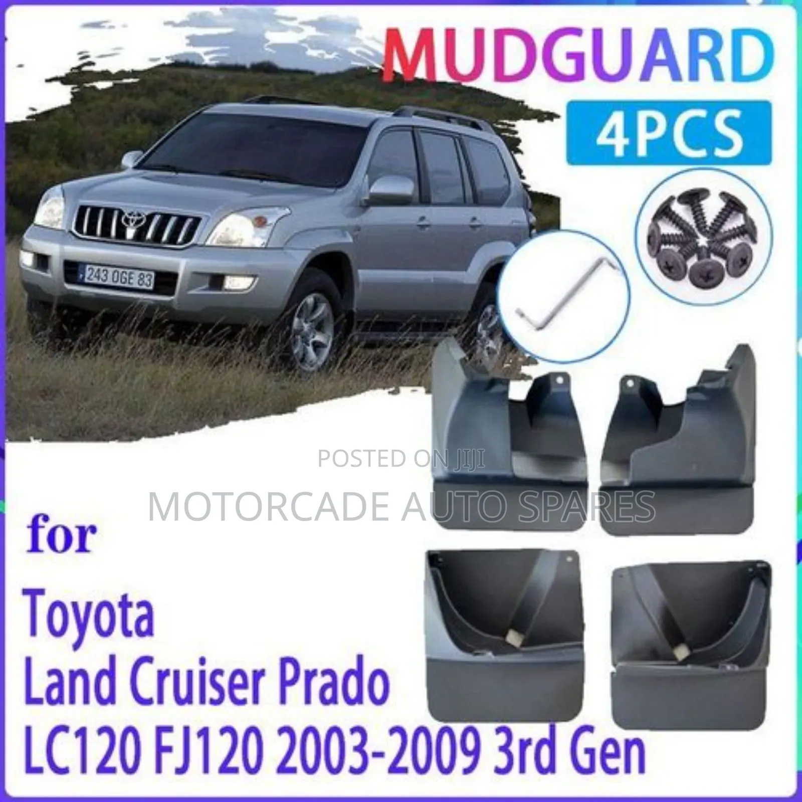 Toyota Landcruiser Prado J120 2004-2009 Mud Flaps/Mud Guard