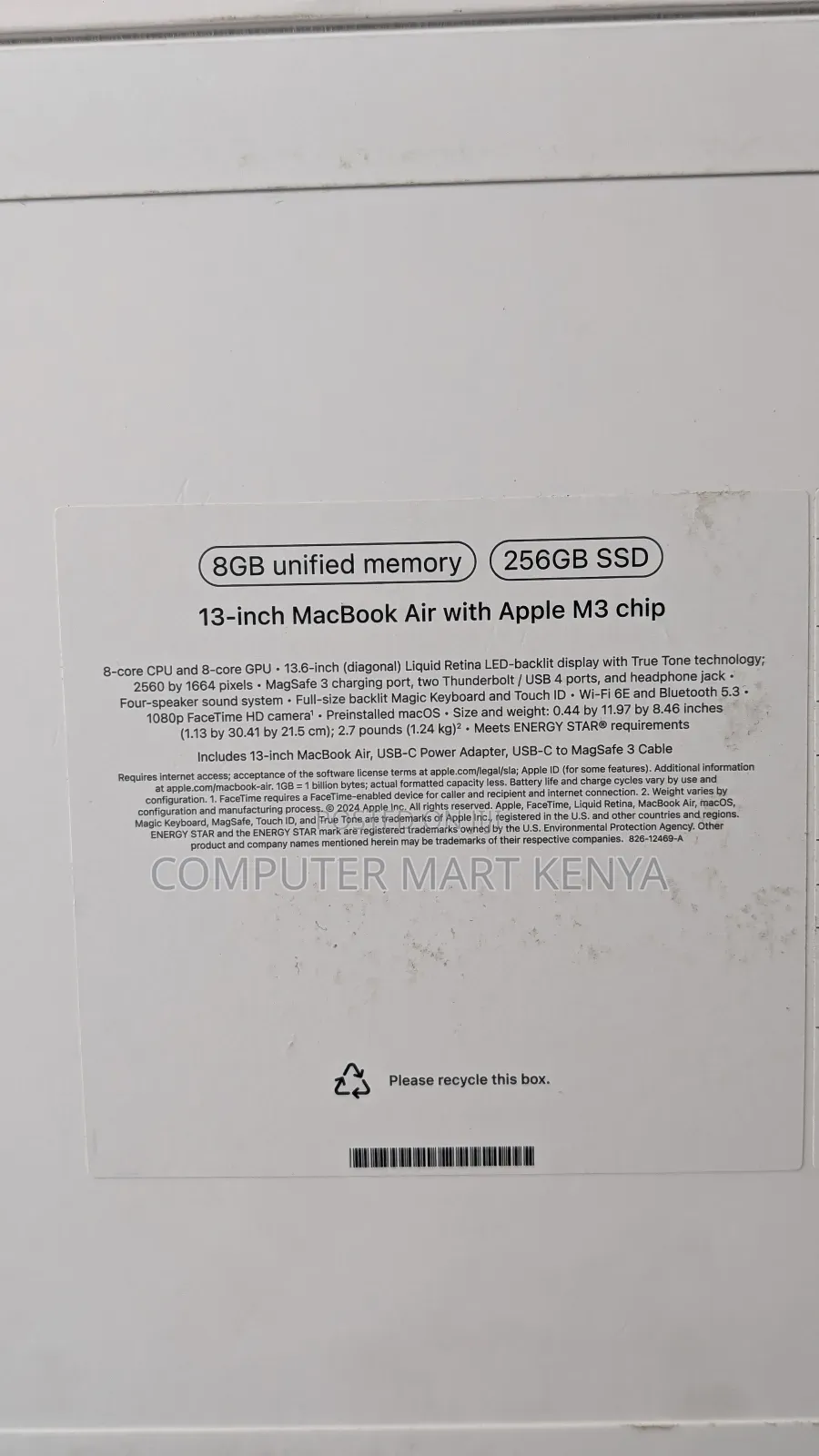 New Laptop Apple MacBook Air 8GB Apple M3 SSD 256GB
