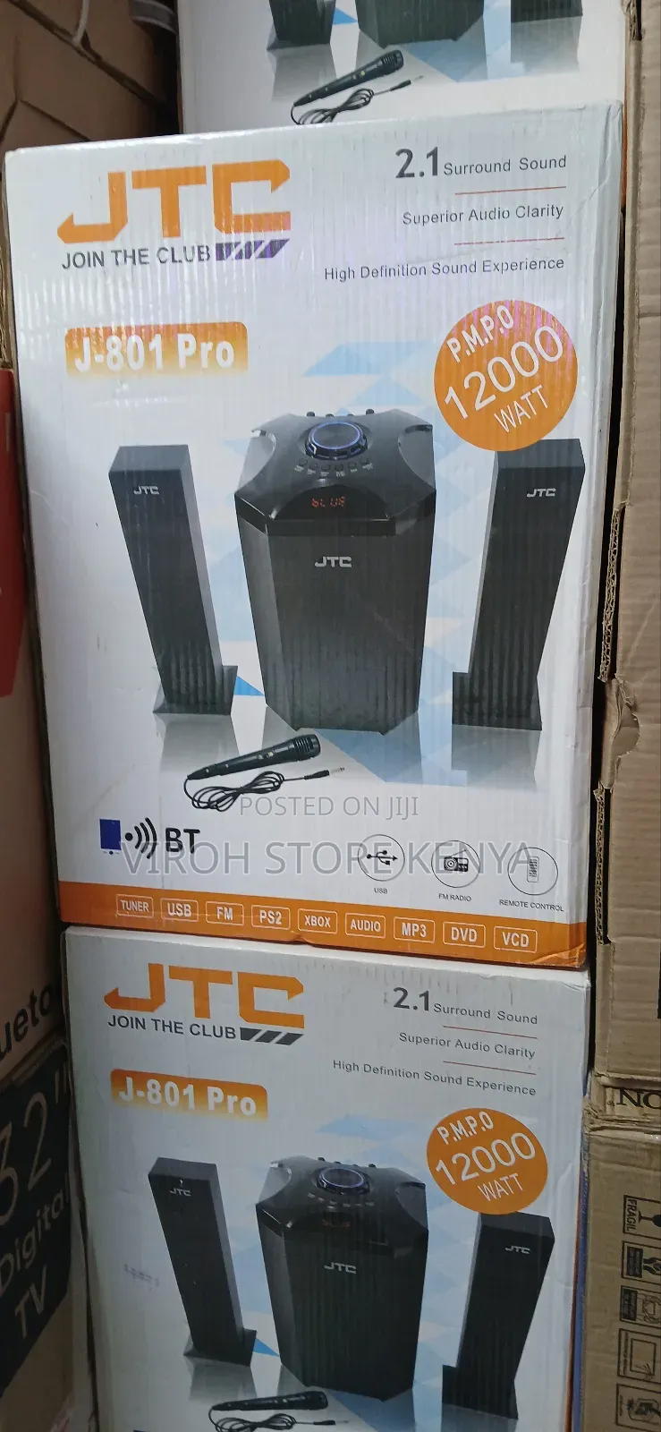 Euroken 2.1CH Woofer 20000watts With Mic Tall Boy System
