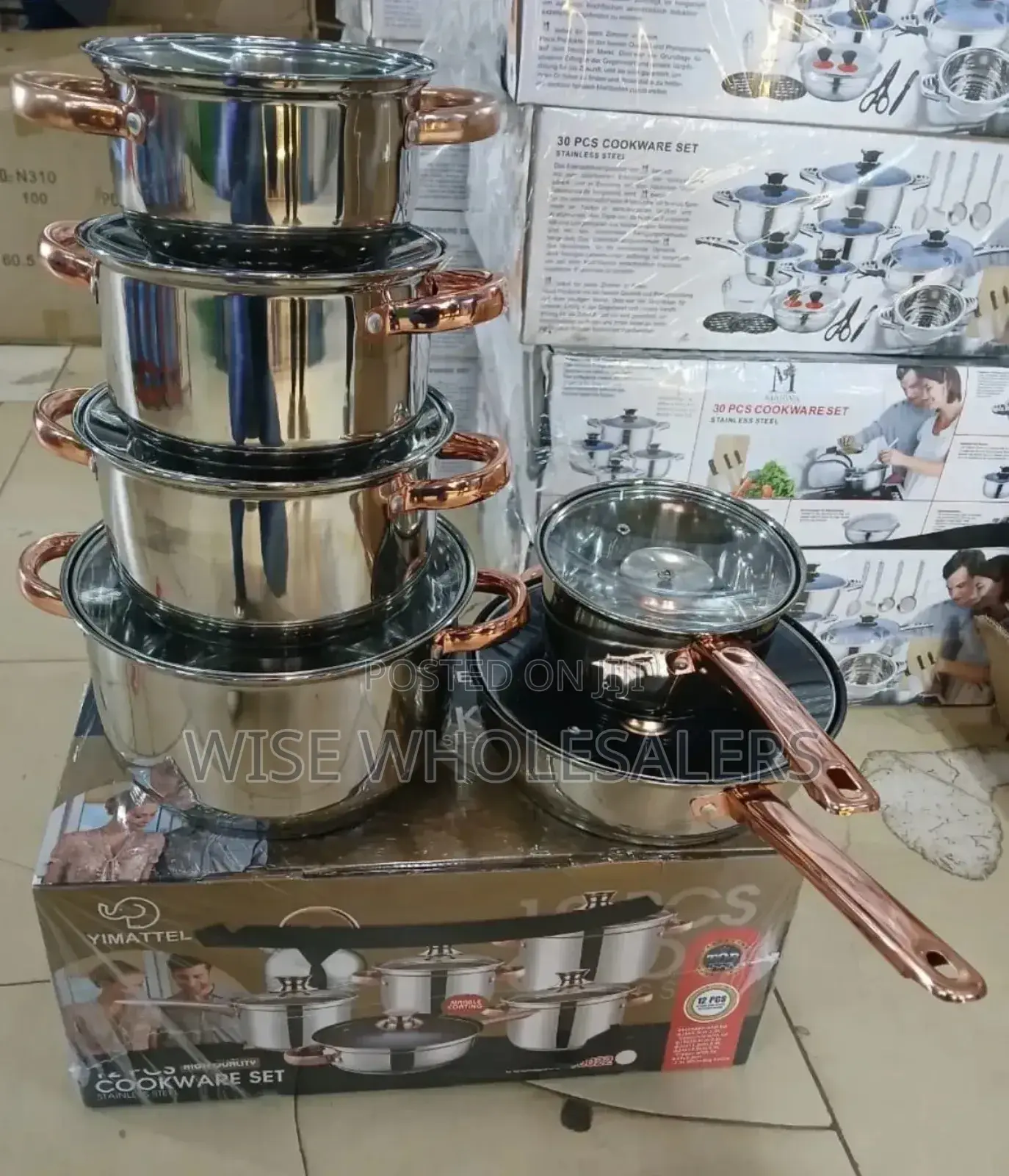Yimeitai 12pcs Stainless Steel Heavy Nonstick Cookware •°°••