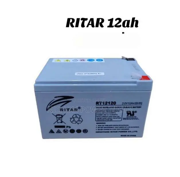 Ritar 12 Ah Solar Battery Non Mantanance Gel Battery