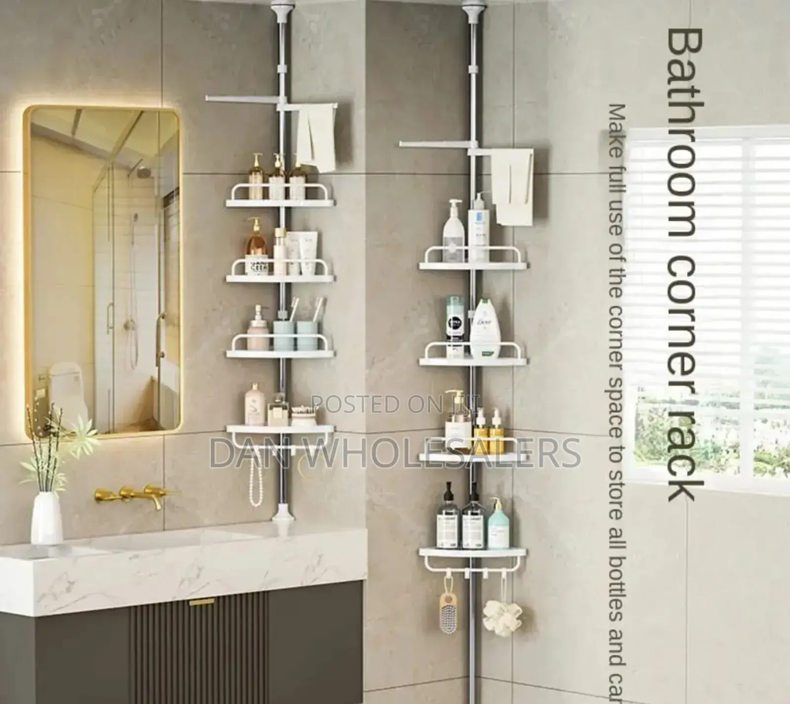 *4 Tier Adjustable Telescopic Multi-Corner Shelf Organiser