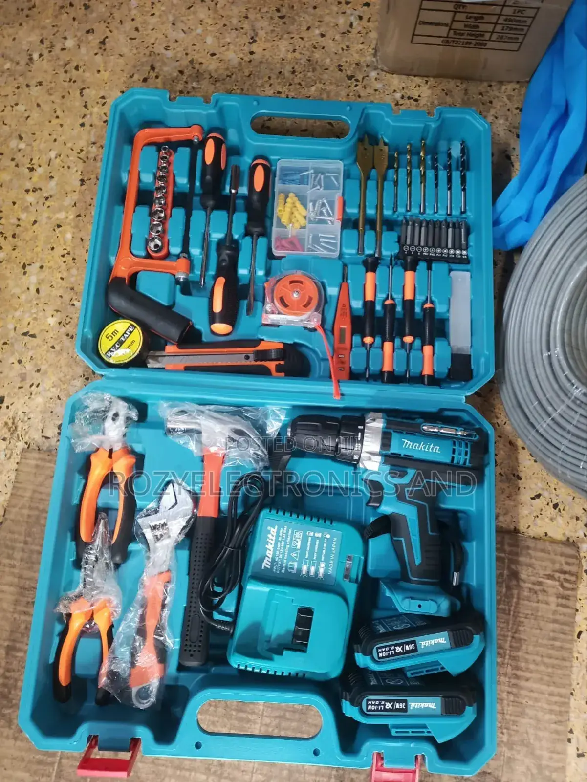 Powerful Makita Cordless Drill Set 36v 2 Battery