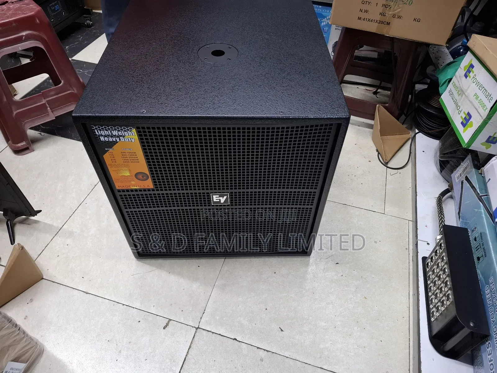 EV USA Single Bass Speaker