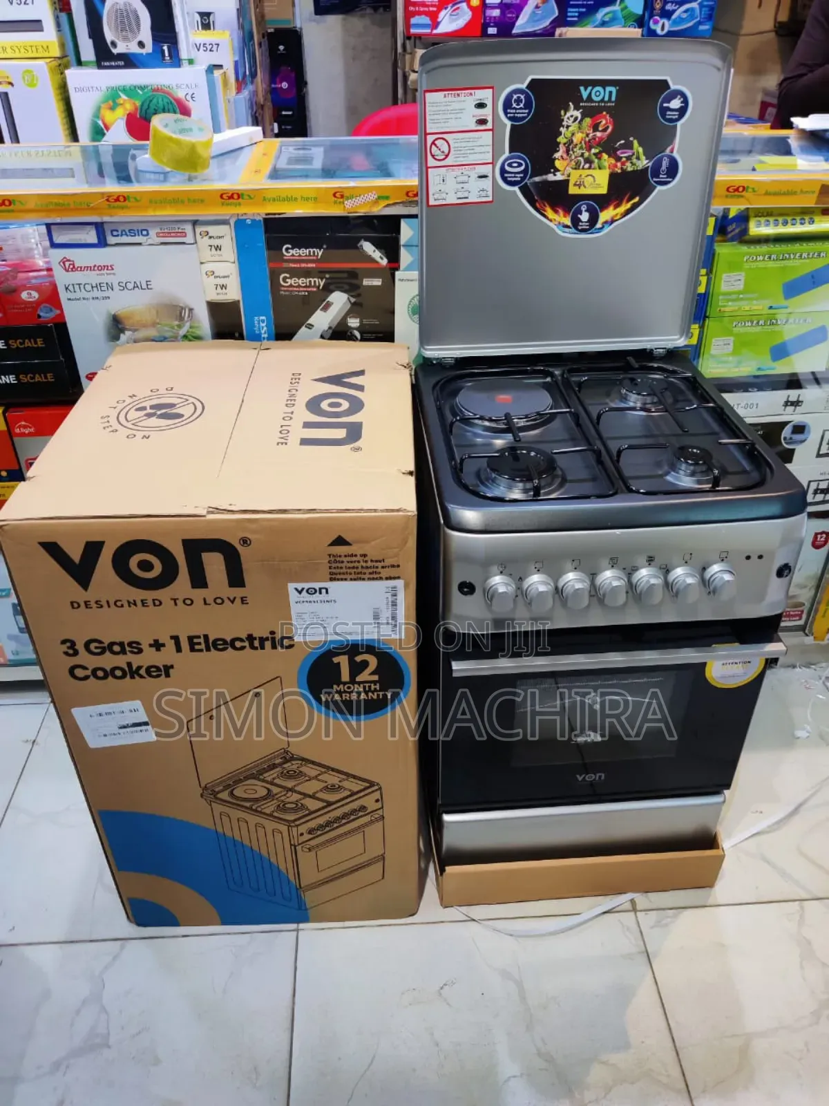 Von Standing Cooker 3G+1E 50 by 60