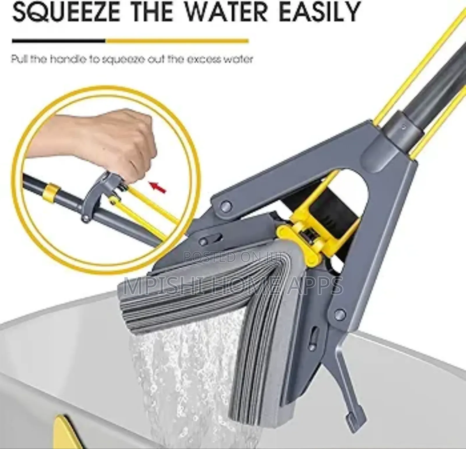 Self Wringing Soaking Sponge Mop, 38cm X110cm