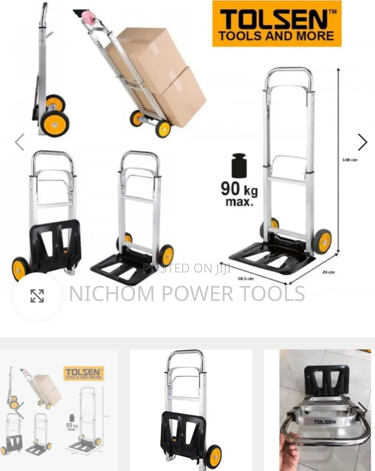 Durable Aluminium 90kg Tolsen Hand Truck/Trolley
