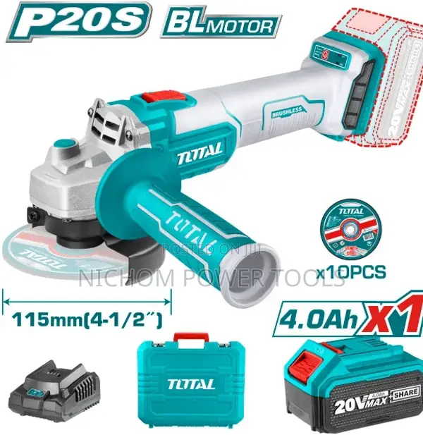 Total TAGLI2011587 Lithium-Ion Angle Grinder 20V