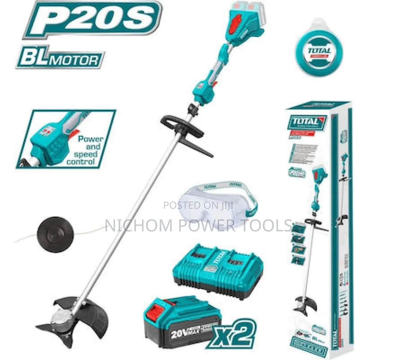 Total TSTLI200285 Cordless String Trimmer and Brush Cutter