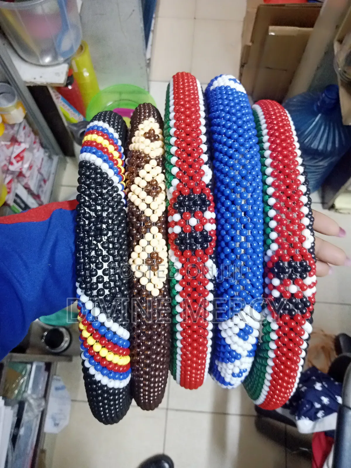 Beaded Colored Steering Wheel Cover Universal Fit