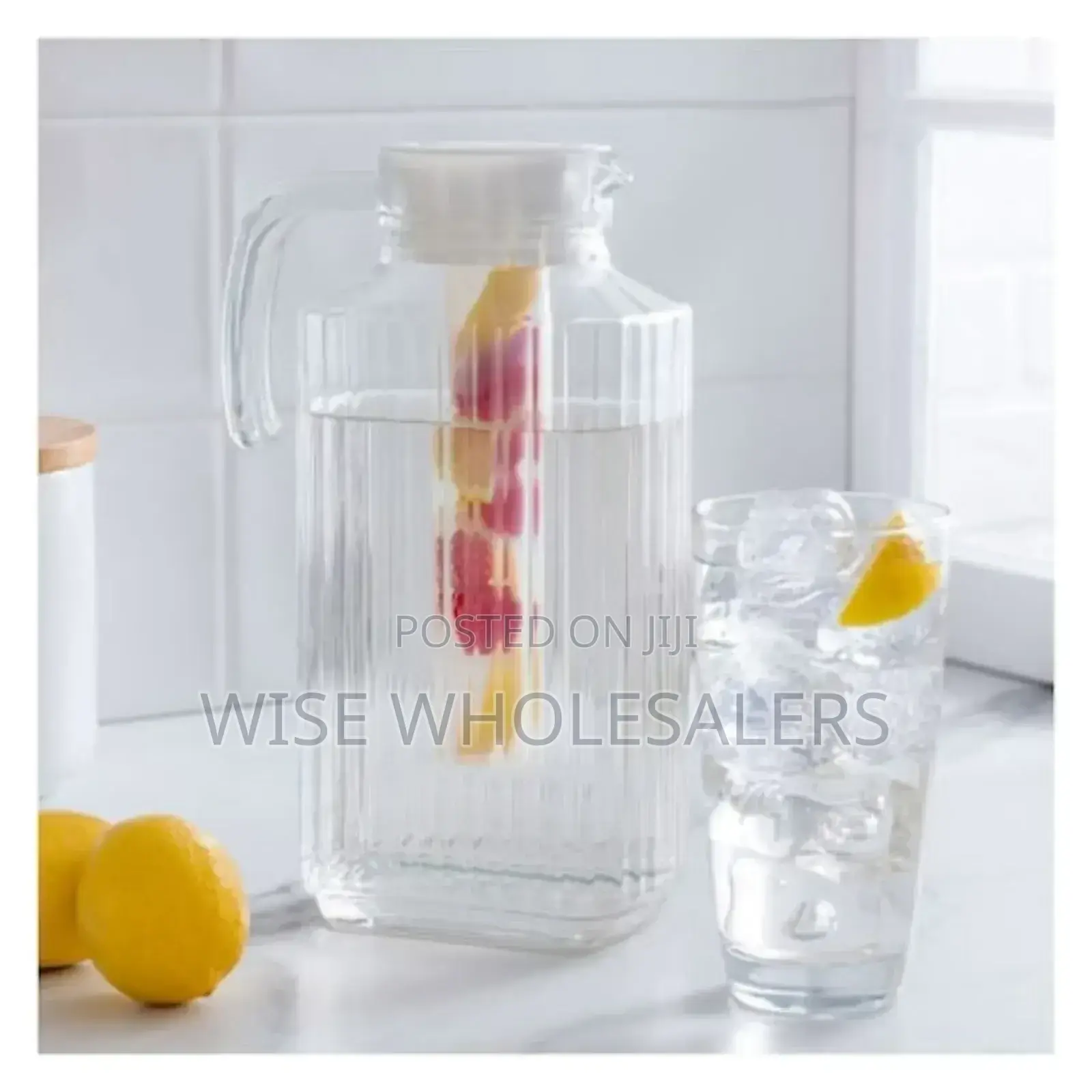 Luminarc Quadro 1.7liter Glass Jug With White Lid