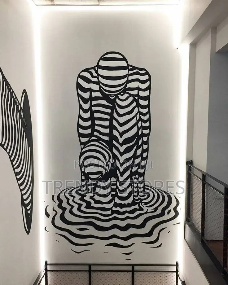 Stripped Human Figure Wall Sticker