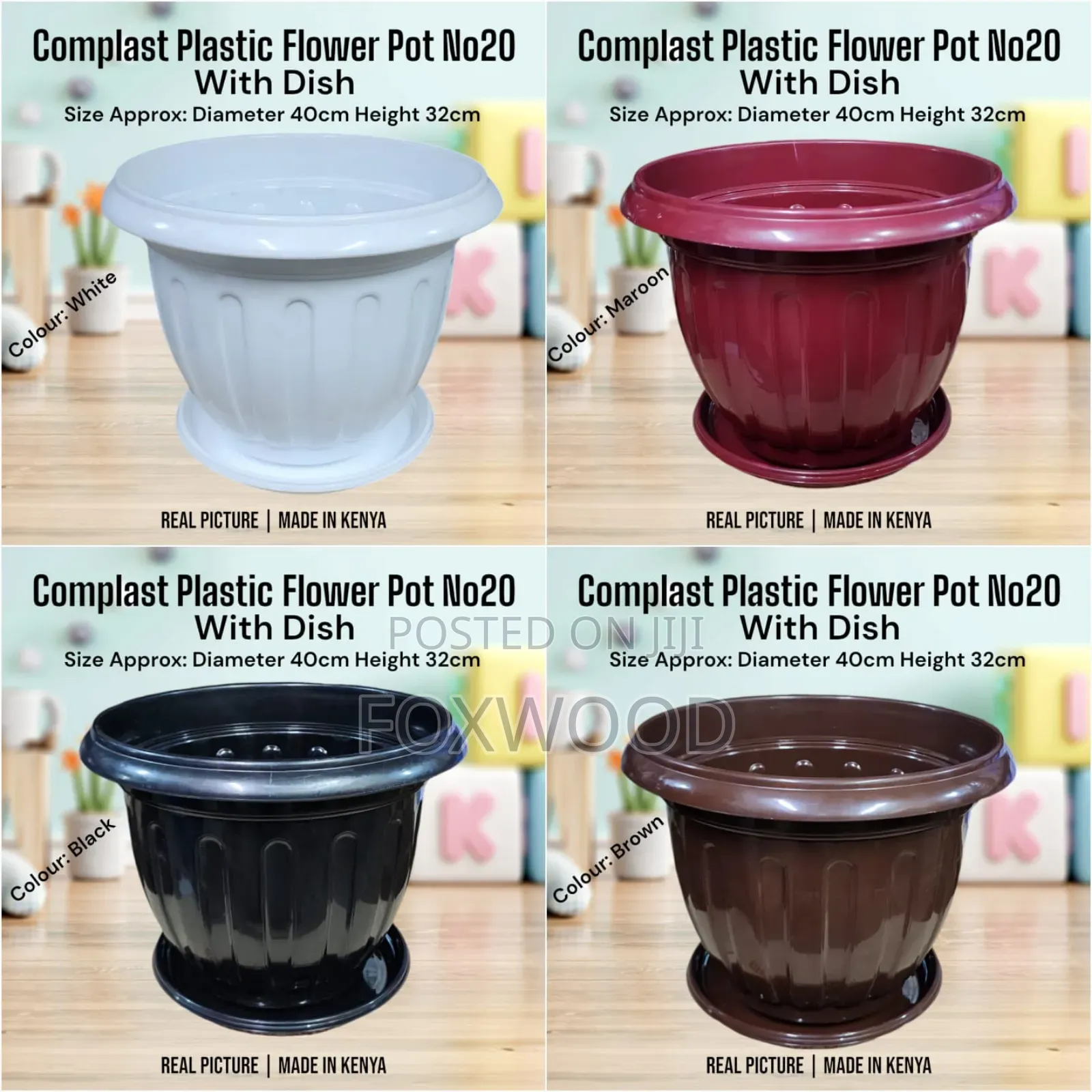 20litres Plastic Planters/ Flower Pots With Drainage Plate.