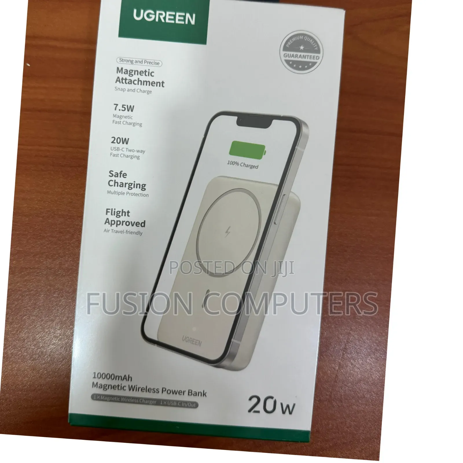 Ugreen 10000mah Magnetic Wireless Power Bank Beige – Pb561