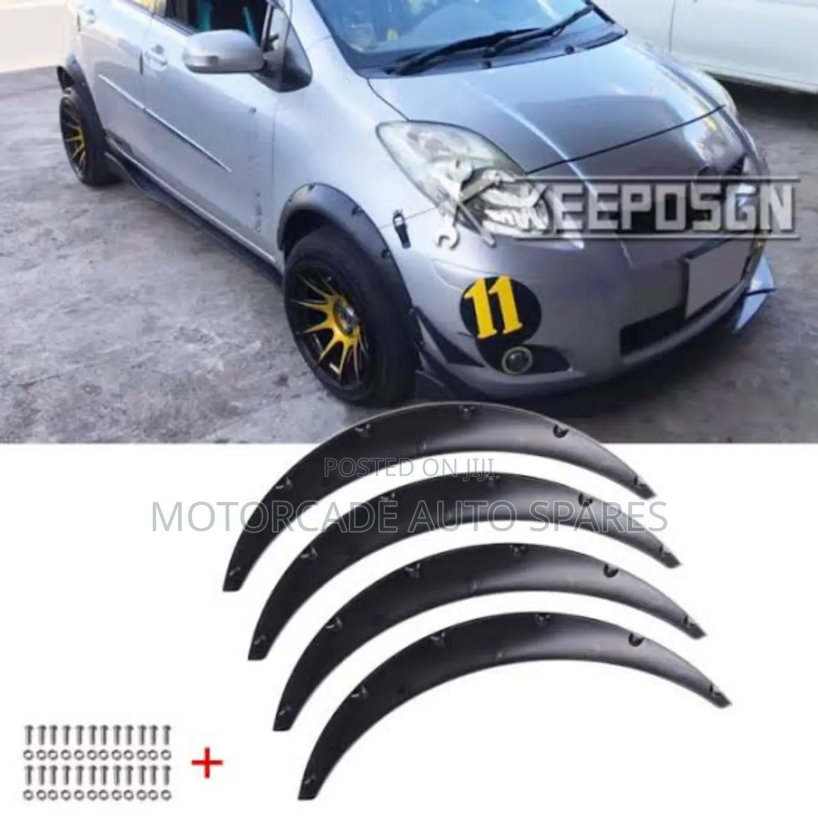 Toyota Vitz 2000-2018 Wheel Flares Mouldings Set