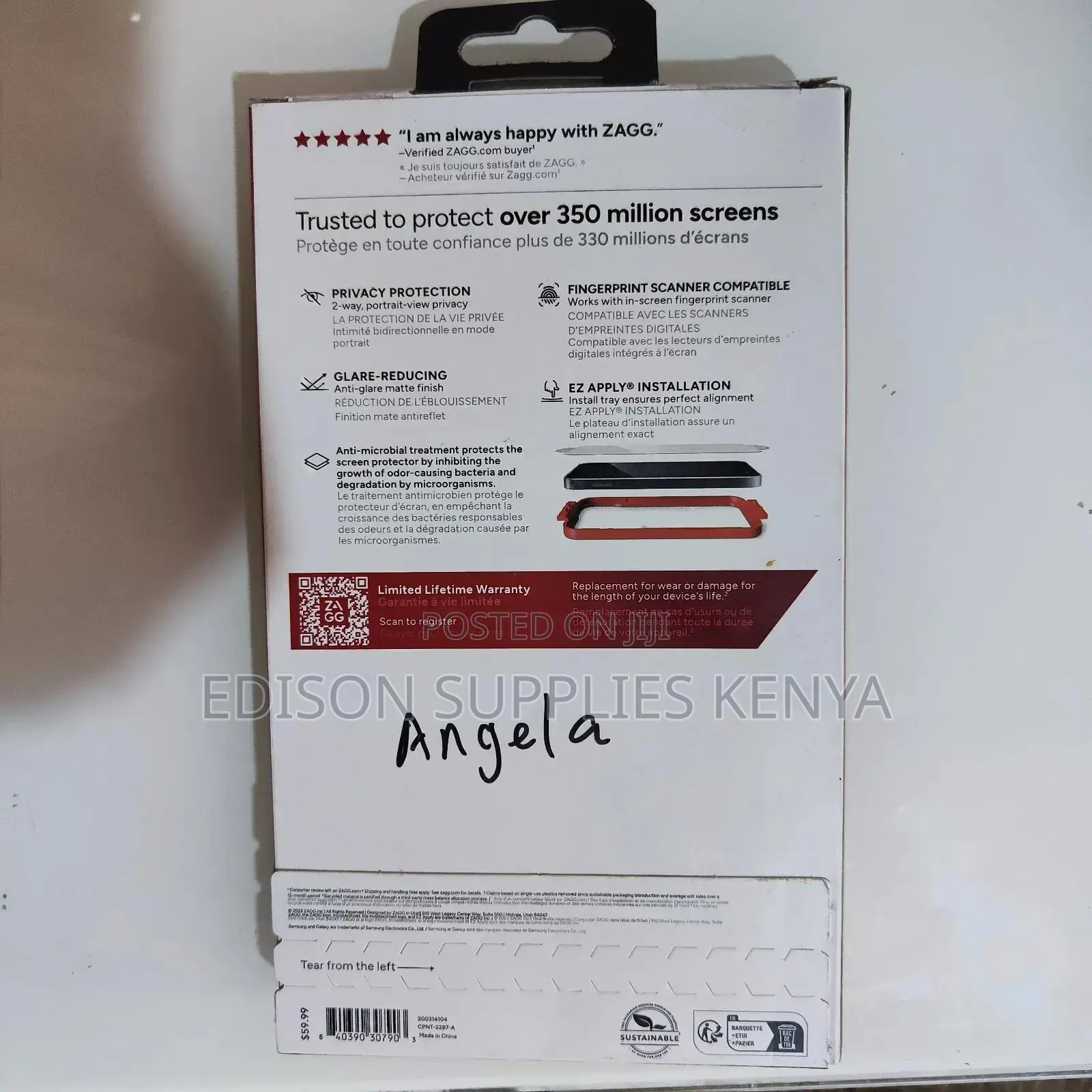 Zagg Privacy Screen Protector For Samsung Galaxy S24 PLUS