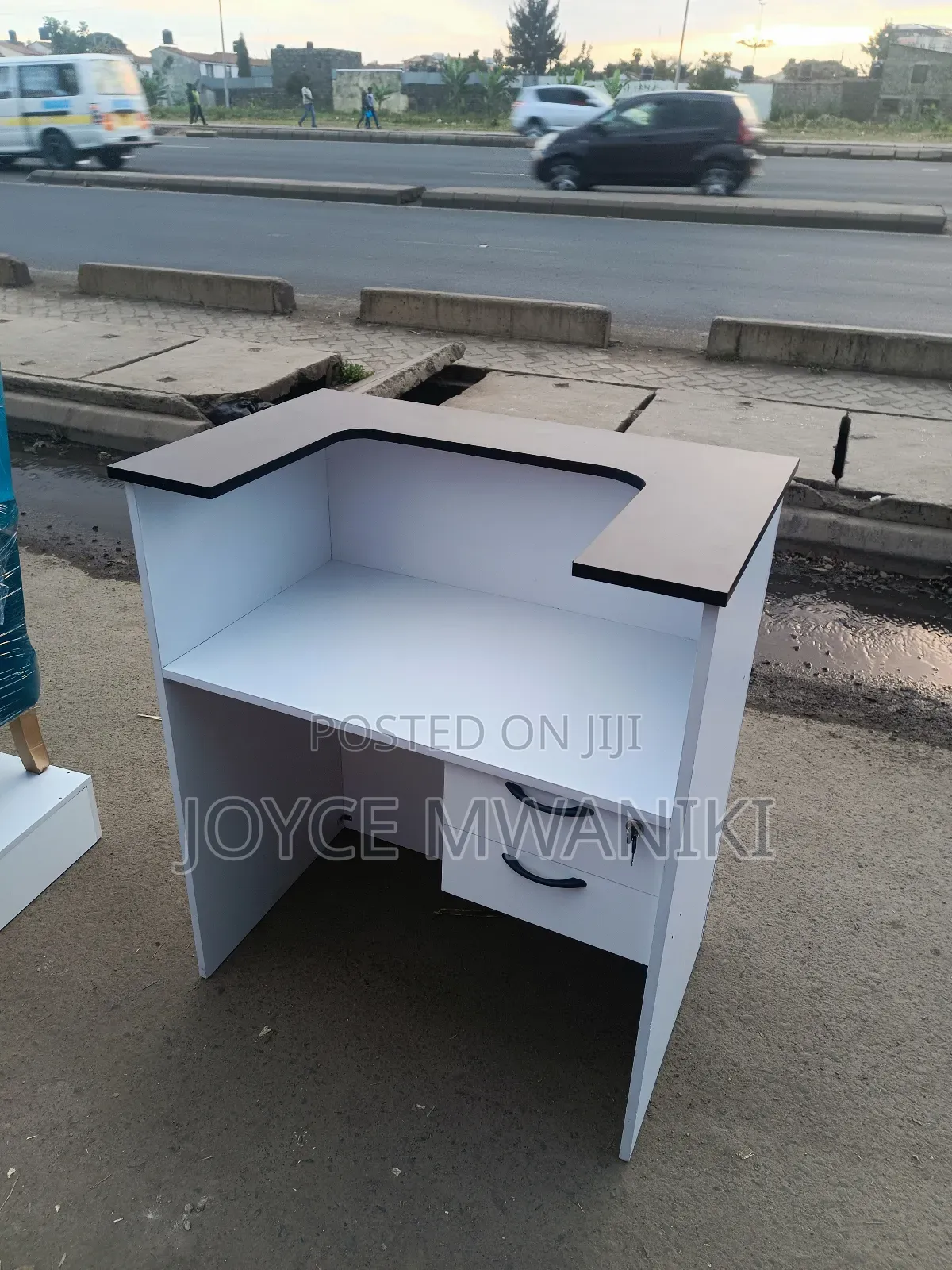 Reception Desk, White and Grey 