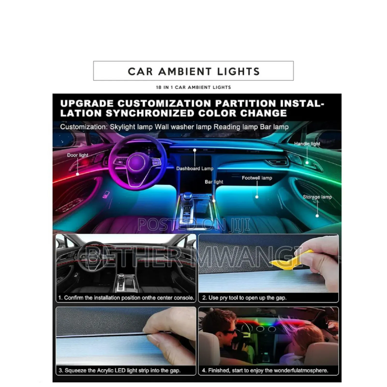 18 in 1 Car Ambient Lights in Kenya