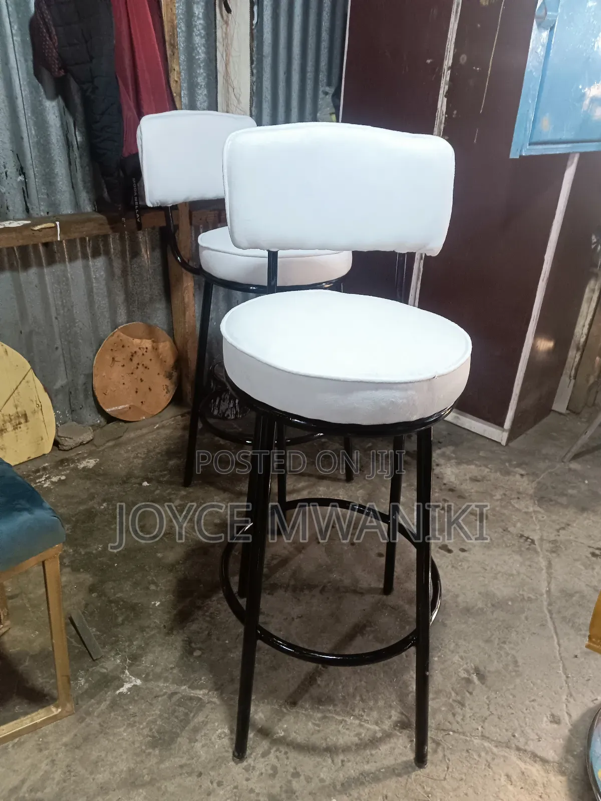 Counter Stool, White and Black 