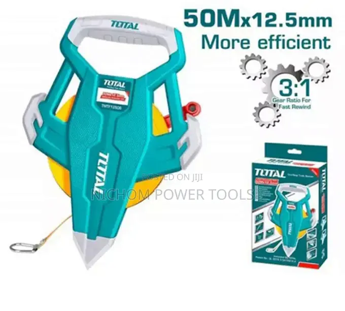 Total TMTF13506 Fibreglass Measuring Tape :50mx12.5mm