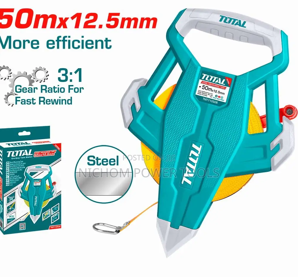 Total TMT710506 Steel Measuring Tape 50mx12.5mm