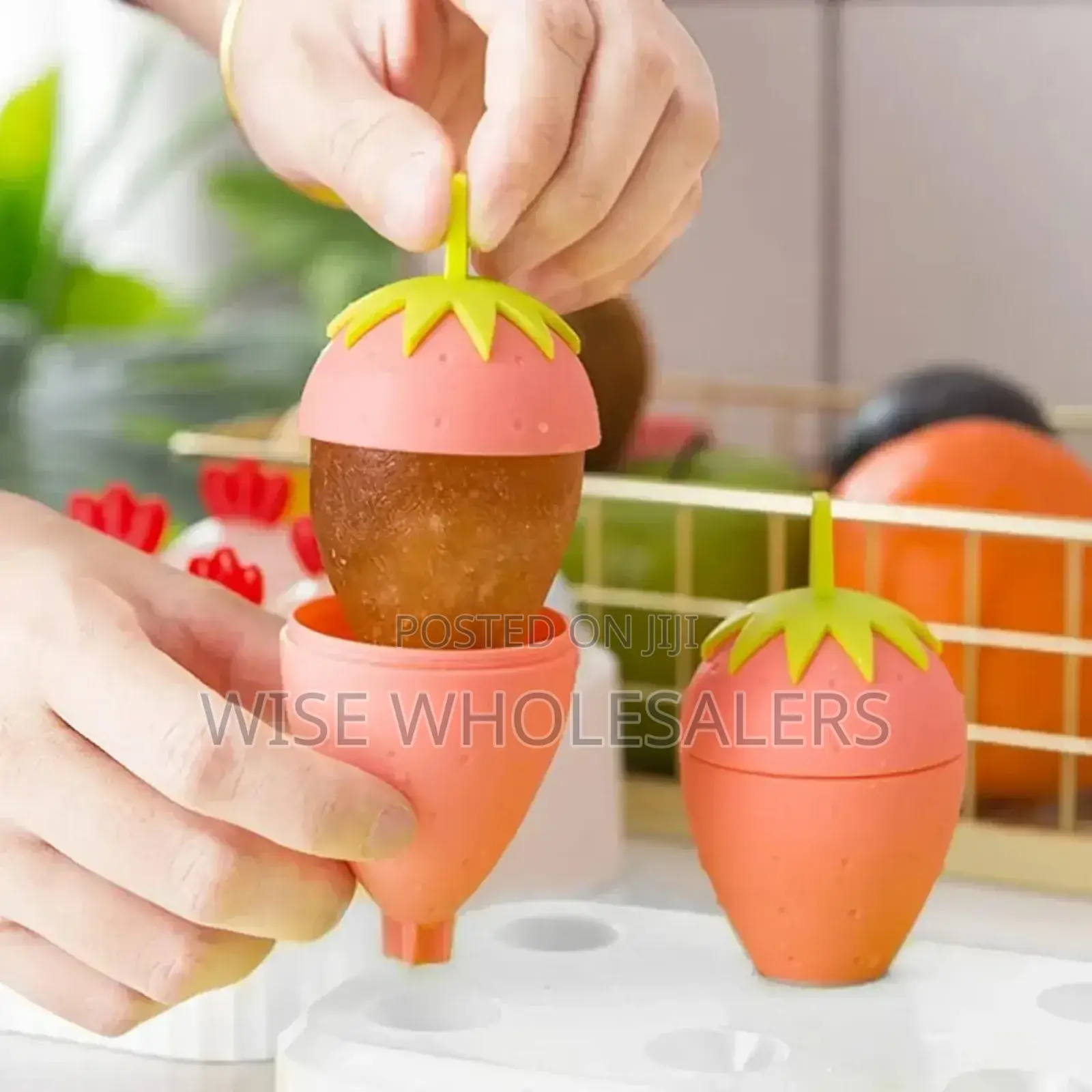 *6 Grids Strawberry Ice Cream Popsicle Mold°