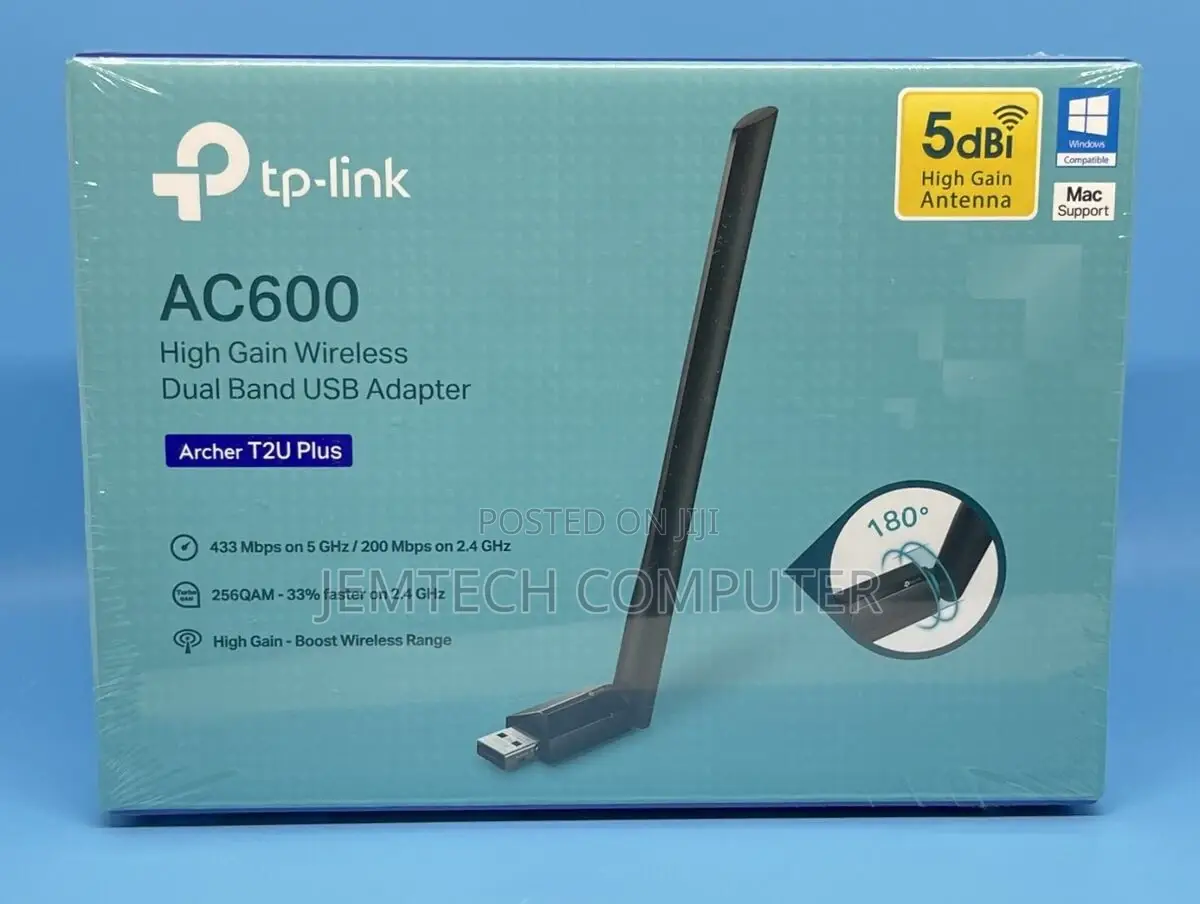 ~Tp-Link Ac600 Wireless Dual Band Usb Adapter-Tl-Archer~ T2u Plus