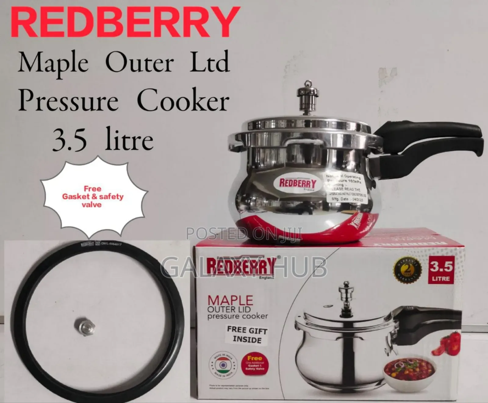 Redberry Elegant Pressure Cooker 3.5litres With Lid