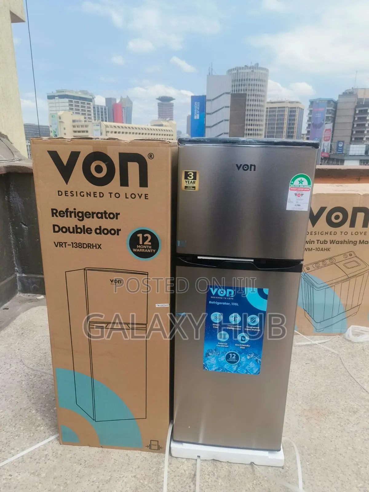 Von Vrt-138drhx Double Door Refrigerator