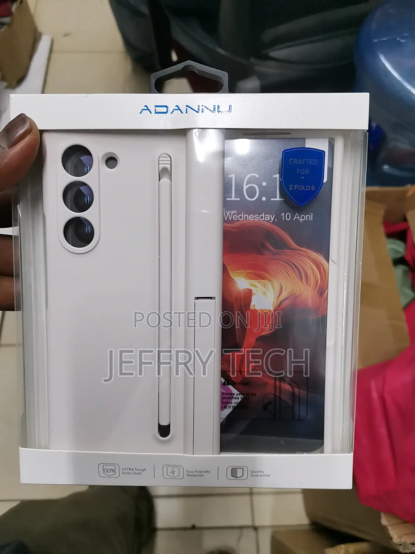 White Samsung Galaxy Fold 6 With S-Pen Case