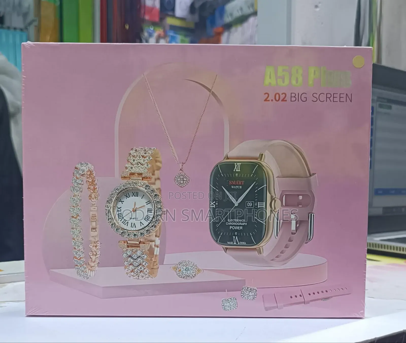 6IN 1 Smart Watch Ring Earring Bracelet Necklace Smartwatch