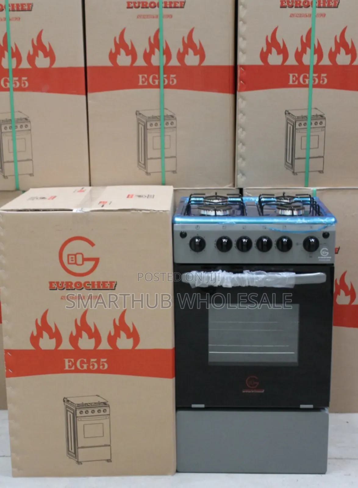 Eurochef Full Gas With Electric Oven +Timer Standing Cooker