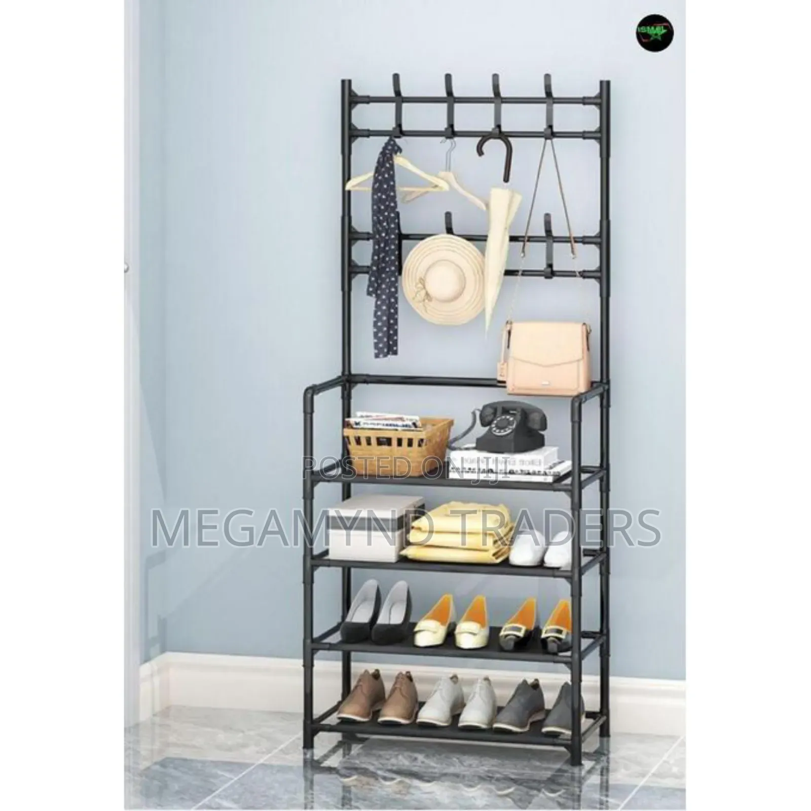 Shoe Rack With Hat Hanging Hooks/Coat Rack