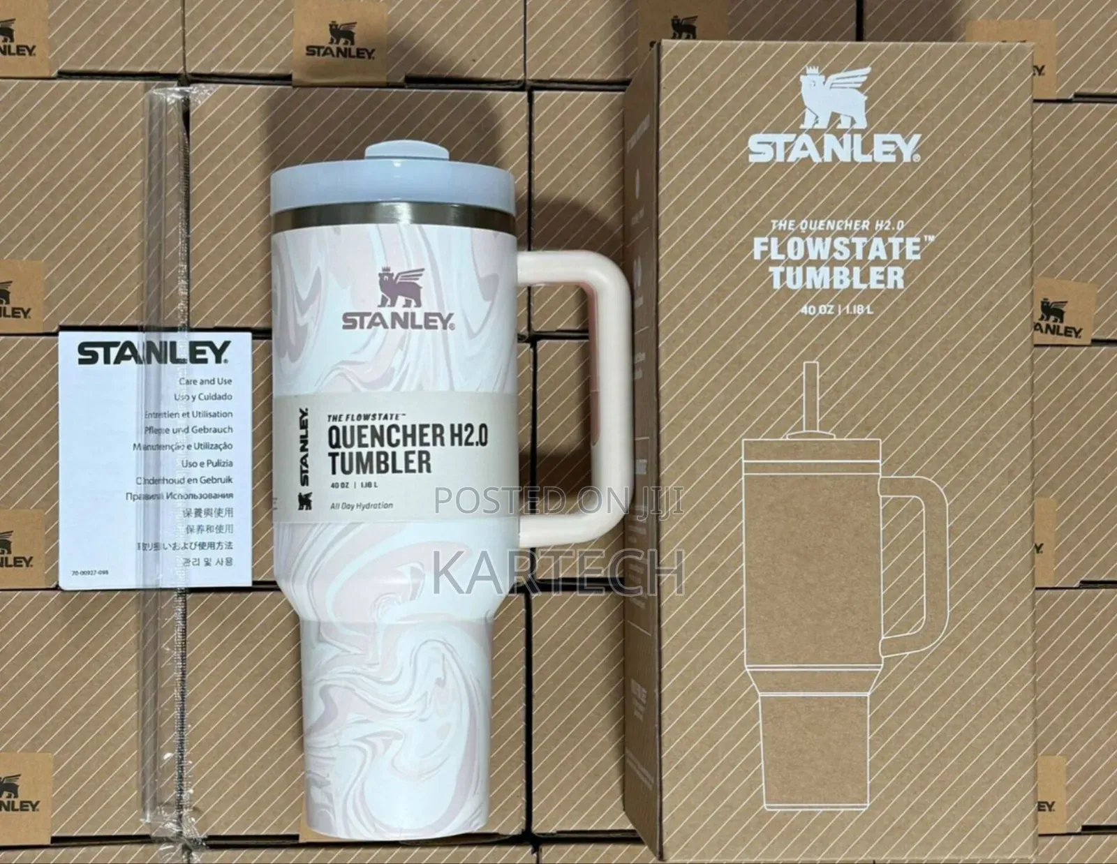 Stanley Quencher H2.0 Flowstate 1.18l Tumbler- Marble Pink
