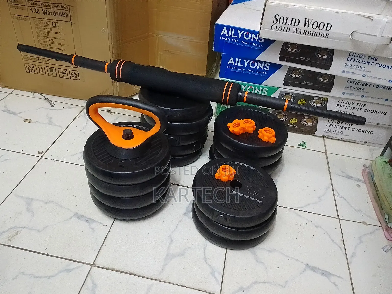 Adjustable Kettle Bell Dumbbell Set 6 in 1 (3kg Per Plate)