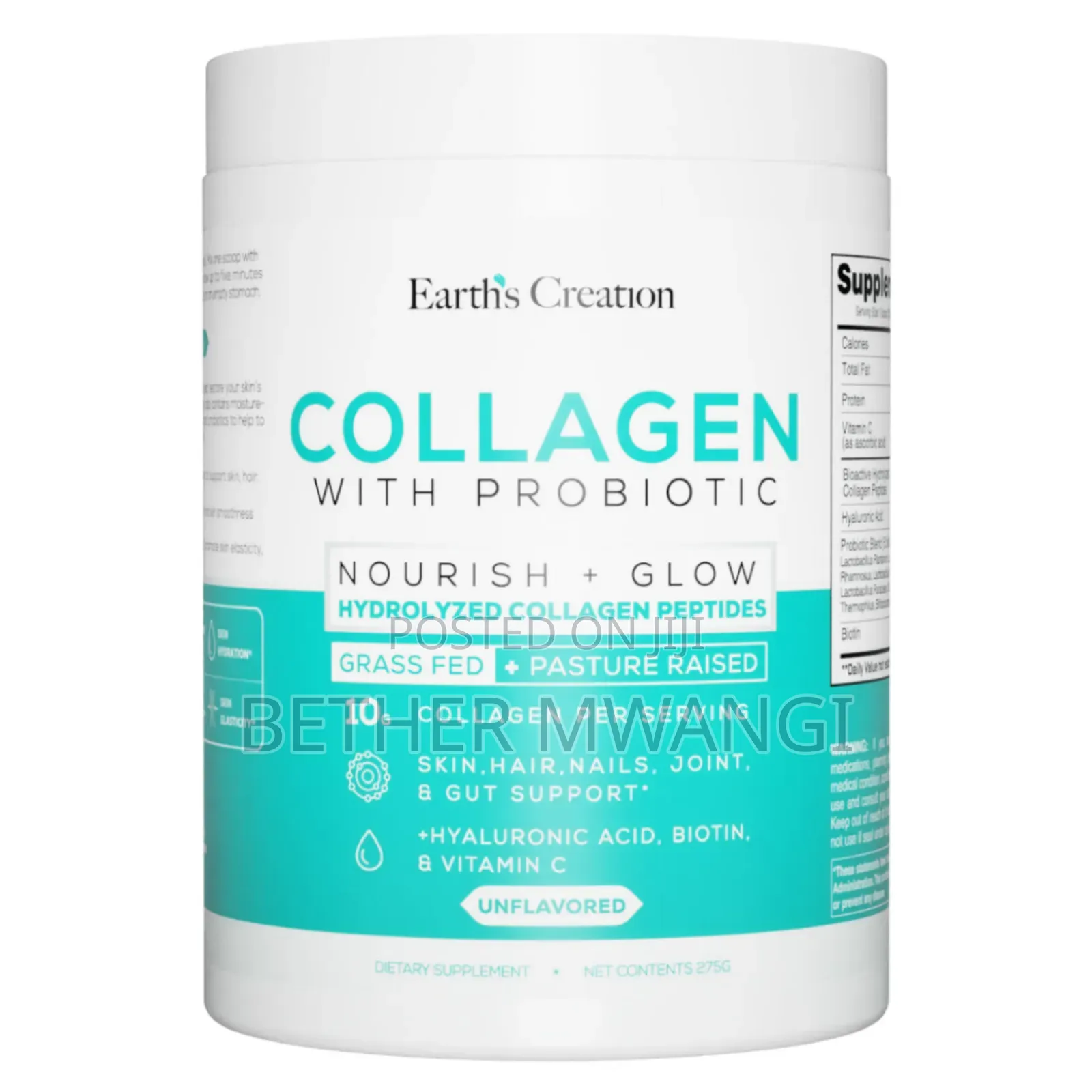 Earth's Creation Hydrolyzed Collagen Peptides + Probiotics