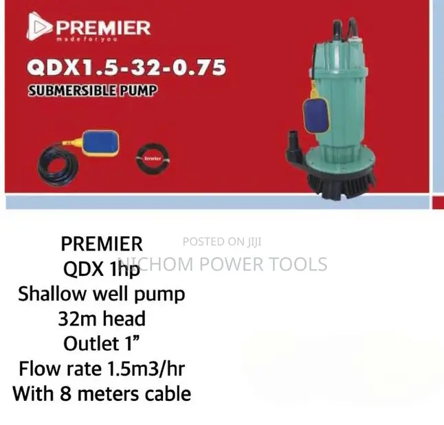 Premier 1HP 32M Lift Electric Submersible Water Pump