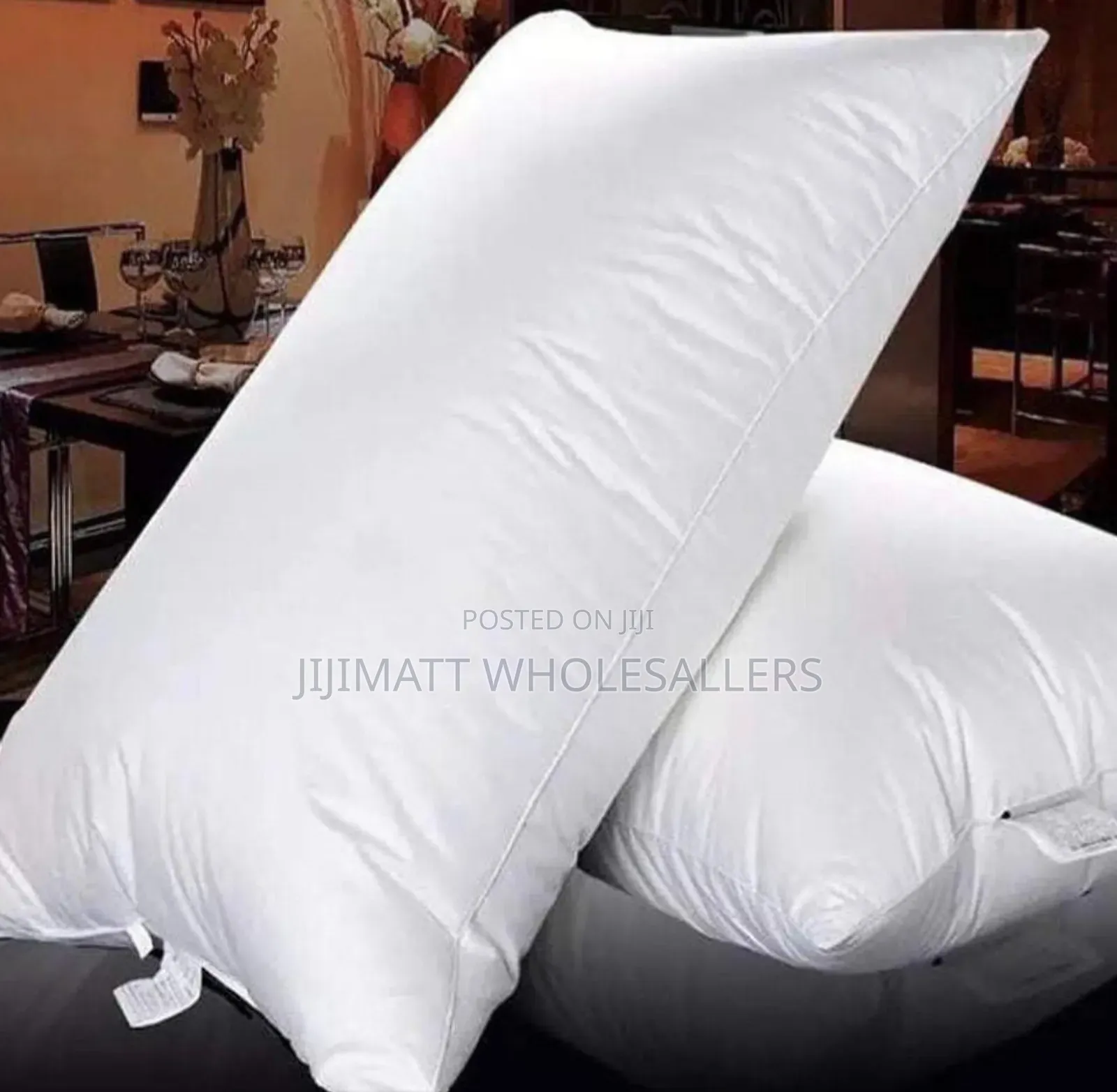 Pure Plain White Fibre Pillows