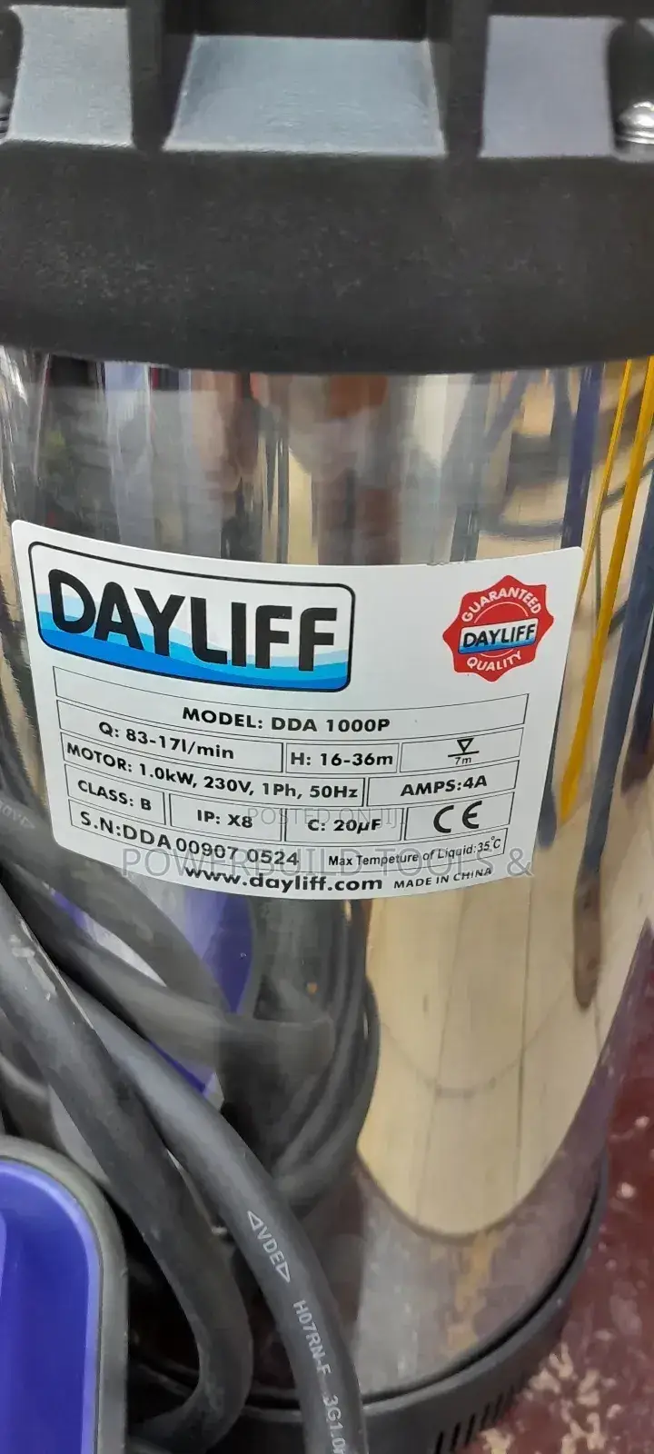 DDA 1000P Dayliff High Pressure Submersible Pump