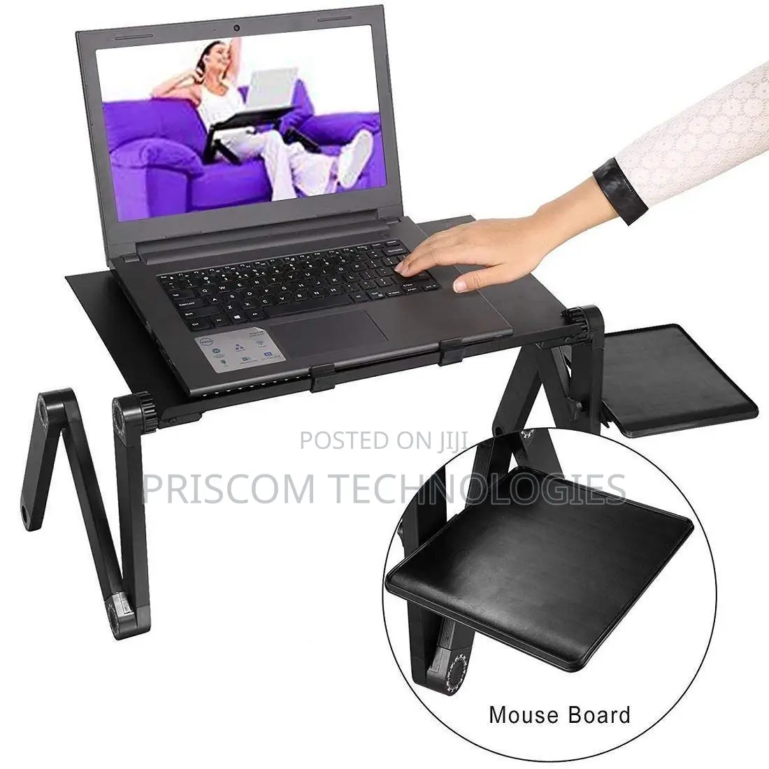 Adjustable Portable Laptop Stand With Mouse Pad Cooling Fan