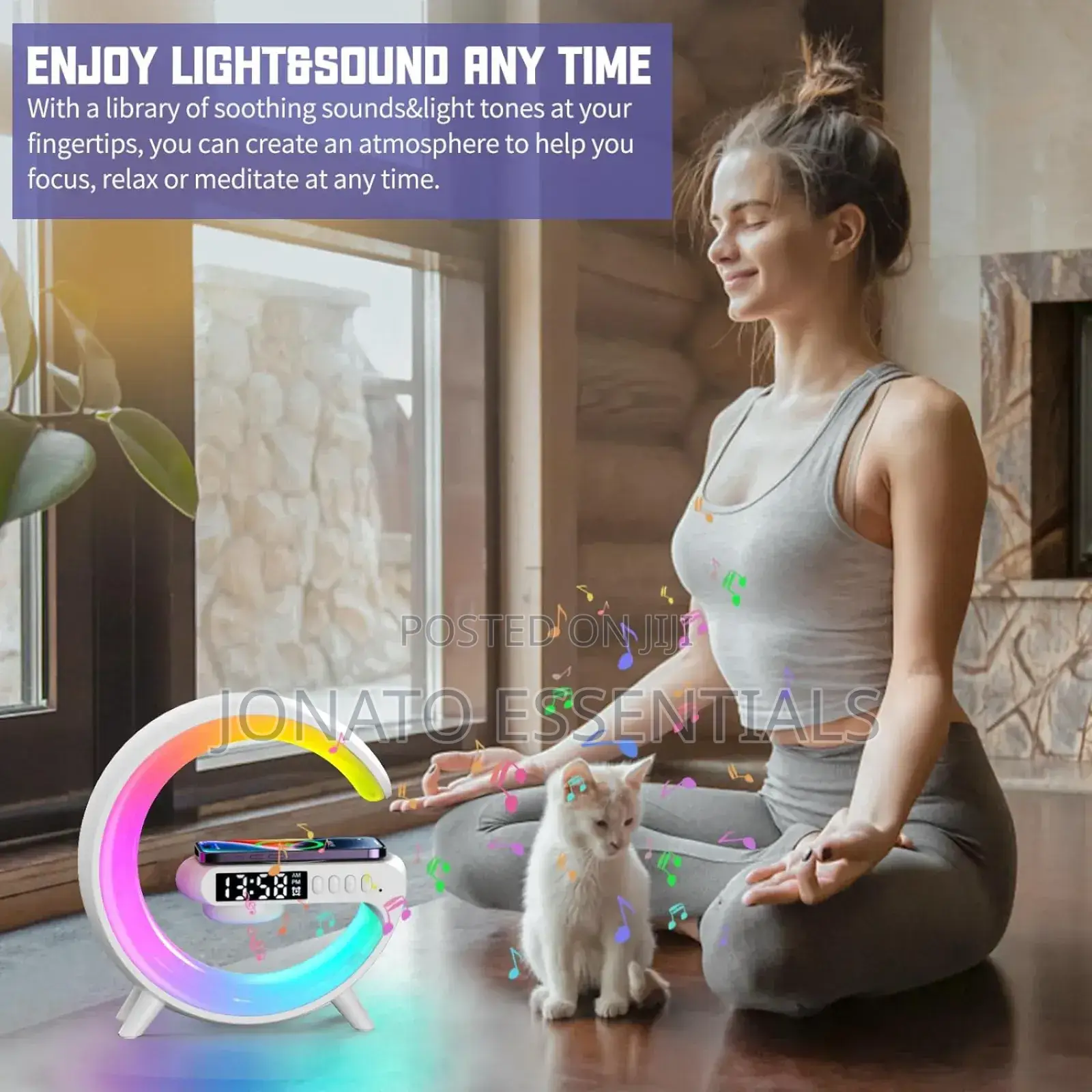 Led Lamp With Bluetooth Speaker and Wireless Charger