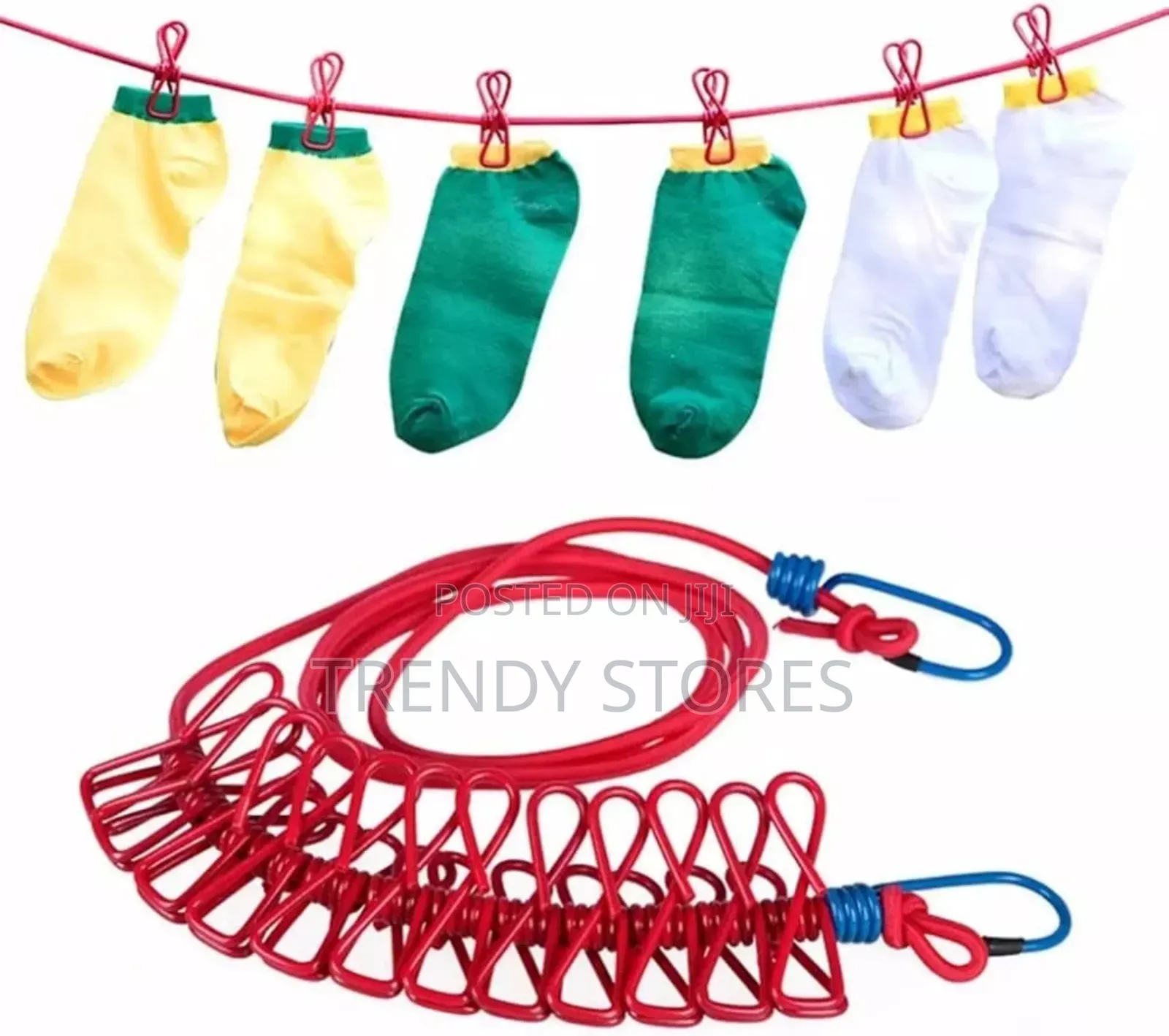 Portable Elastic Clothes Hanger With Pegs
