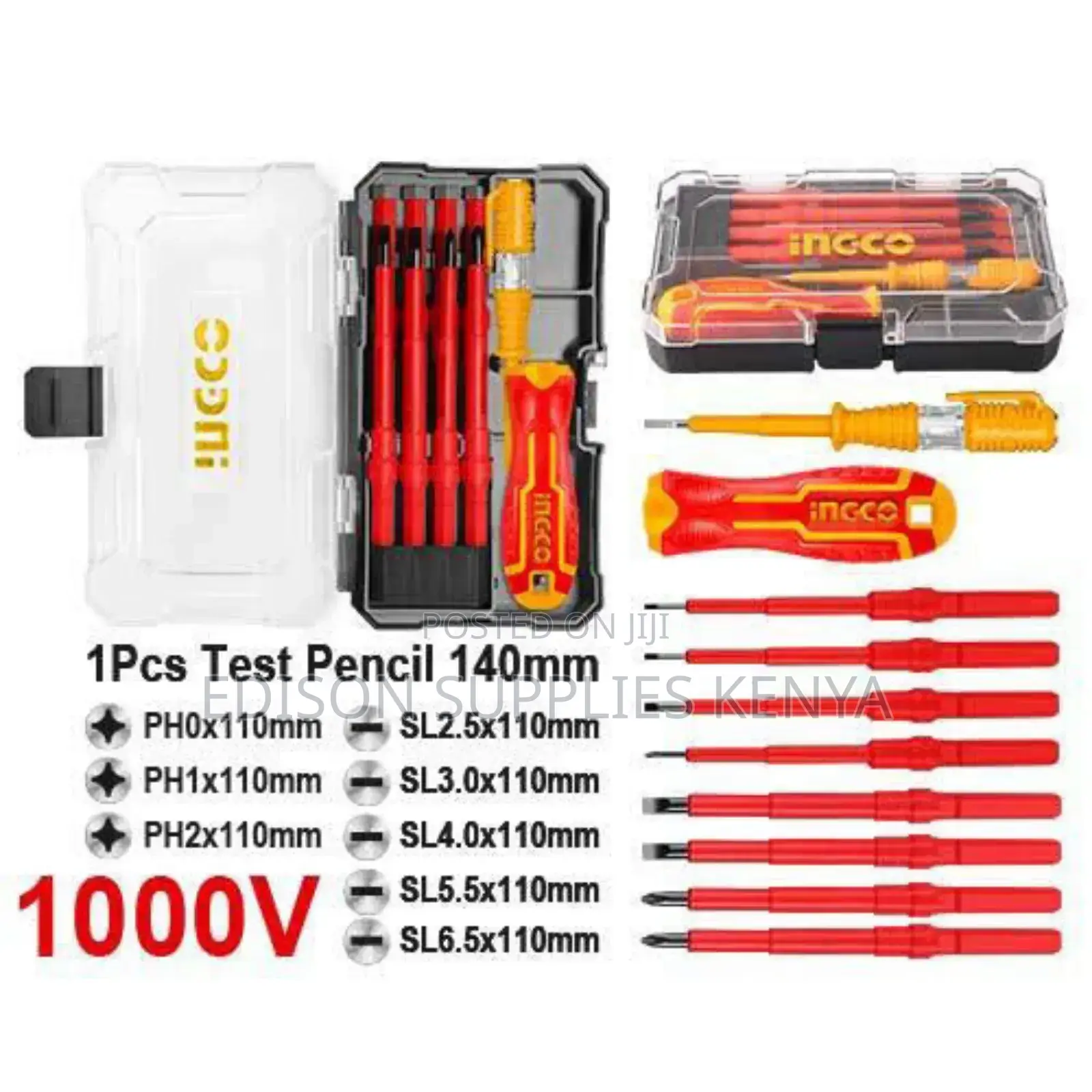 INGCO Insulated Screwdrivers Set 10pcs Interchangeable Set