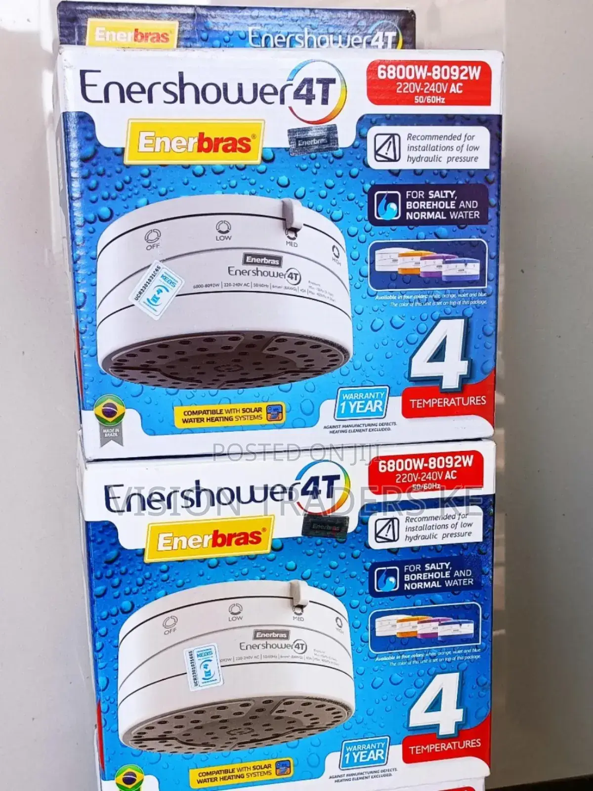 Hot Water Shower Head/Enershower Enerbras Shower Head 4T.