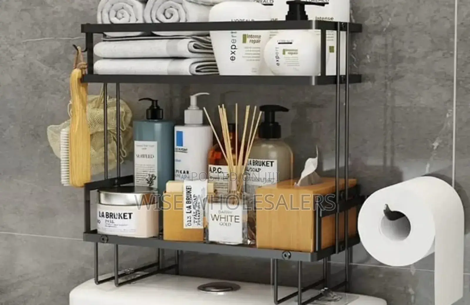 Double Layer Bathroom/ Toilet Racks With Tissue Holder