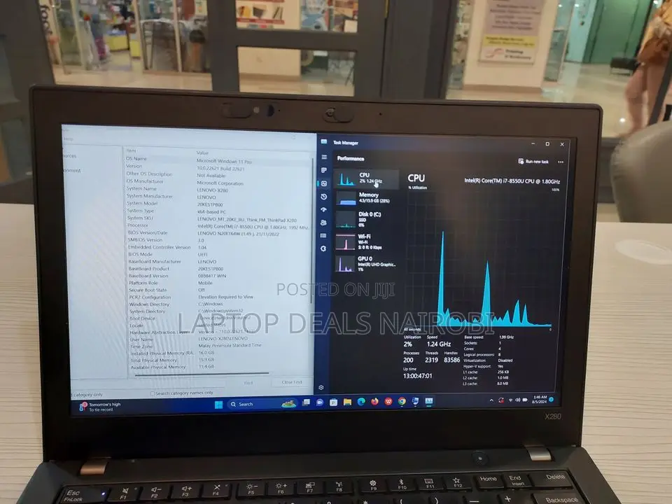 Laptop Lenovo ThinkPad X280 16GB Intel Core I7 SSD 256GB