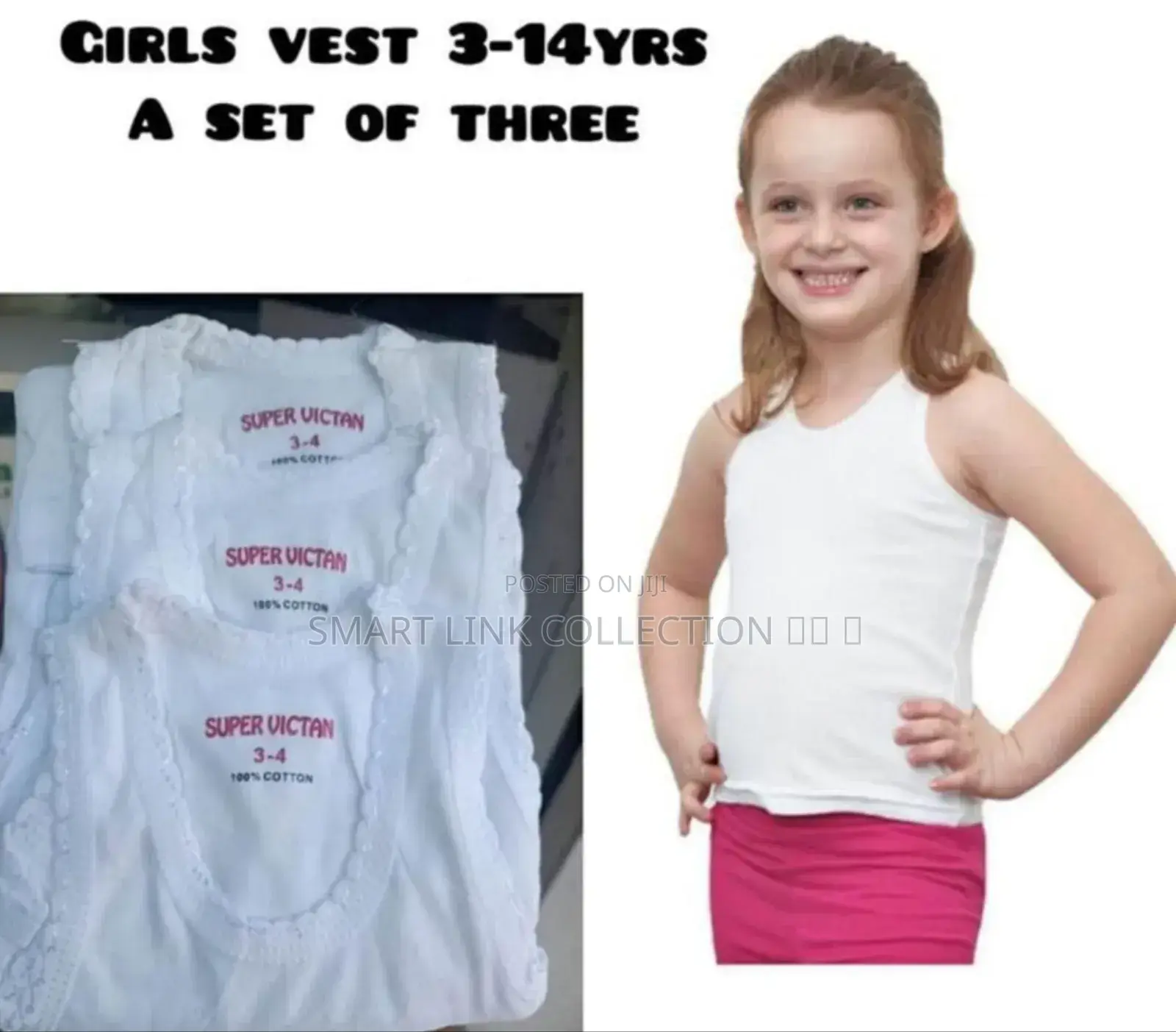 3 Set Girls Quality Vest