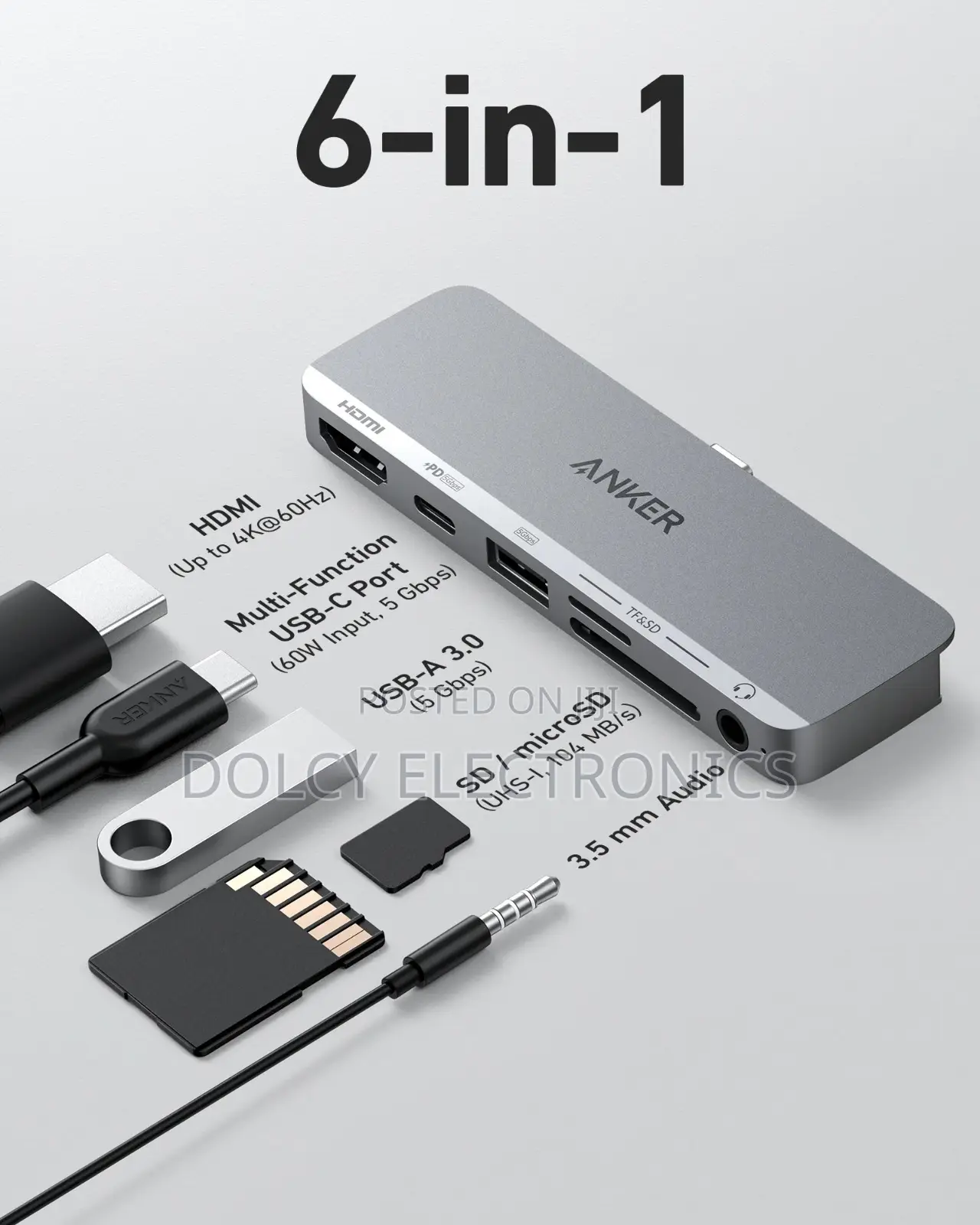 Anker 541 USB-C Hub (6-in-1, for iPad)