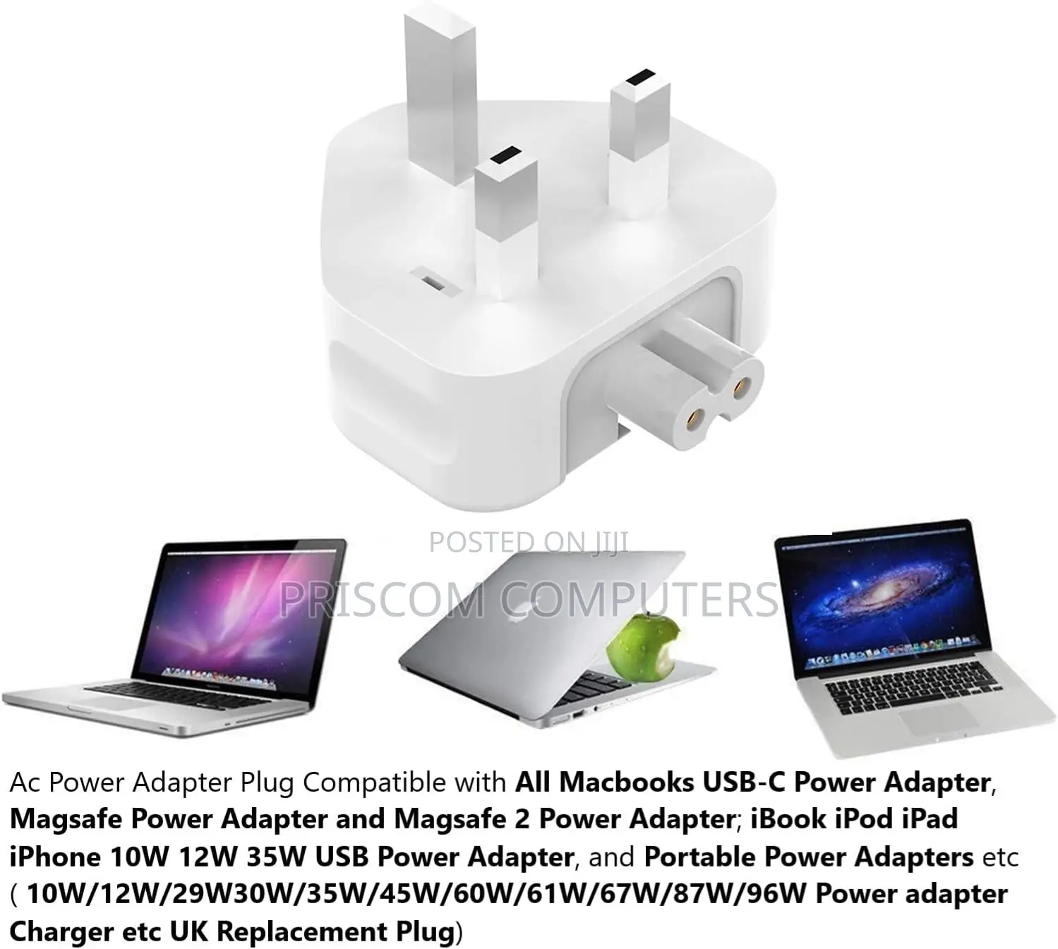 Apple 3 Pin UK Plug Adapter for Macbook Charger